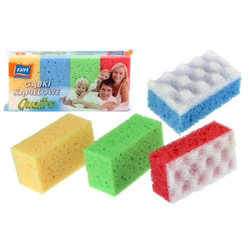 GĄBKA KĄPIELOWA, MYJKA QUATTRO RAVI 4szt