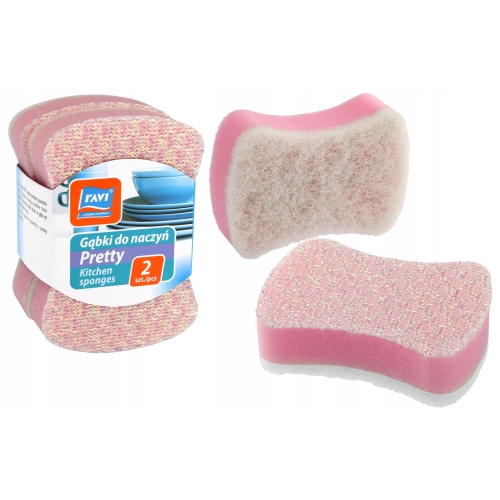 GĄBKA DO NACZYŃ ZMYWAK KUCHENNY PRETTY RAVI 2szt