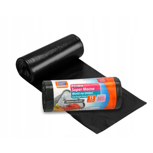 Worki na śmieci Prima 35 L LDPE czarne 15 szt RAVI