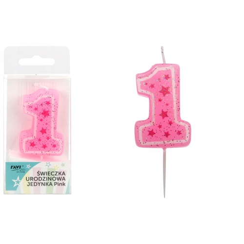 ŚWIECZKA URODZINOWA JEDYNKA PINK